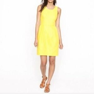 J. Crew Sunshine yellow Cotton Knit Daybreak Fit and Flare dress with pockets